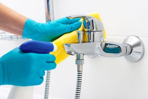 Local cleaners in Ilford vacuuming and dusting a modern home
